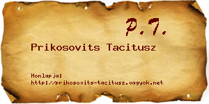 Prikosovits Tacitusz névjegykártya